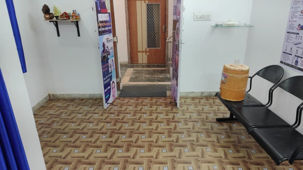 Reception and patient waiting lounge at KM Health Care Sagwara